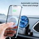 JOYROOM JR-ZS290 15W Magnetic Wireless Charger Dashboard Car Holder with LED Letter Ring(Silver)