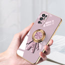 For Xiaomi Redmi Note 10 5G 6D Plating Astronaut Ring Kickstand Phone Case(Light Purple)