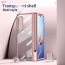 For Samsung Galaxy Z Fold4 Full Body Integrated Electroplating Hinge Phone Case with Pen Slot(Rose Gold)