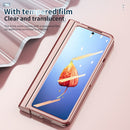 For Samsung Galaxy Z Fold4 Full Body Integrated Electroplating Hinge Phone Case with Pen Slot(Rose Gold)
