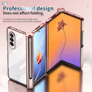 For Samsung Galaxy Z Fold4 Full Body Integrated Electroplating Hinge Phone Case with Pen Slot(Rose Gold)