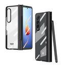 For Samsung Galaxy Z Fold4 Full Body Integrated Electroplating Hinge Phone Case with Pen Slot(Black)