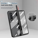 For Samsung Galaxy Z Fold4 Full Body Integrated Electroplating Hinge Phone Case with Pen Slot(Black)