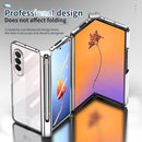 For Samsung Galaxy Z Fold4 Full Body Integrated Electroplating Hinge Phone Case with Pen Slot(Silver)
