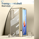 For Samsung Galaxy Z Fold4 Full Body Integrated Electroplating Hinge Phone Case with Pen Slot(Gold)