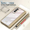 For Samsung Galaxy Z Fold4 Full Body Integrated Electroplating Hinge Phone Case with Pen Slot(Gold)