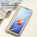 For Samsung Galaxy Z Fold4 Full Body Integrated Electroplating Hinge Phone Case with Pen Slot(Gold)