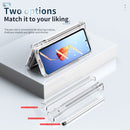 For Samsung Galaxy Z Fold4 Full Body Integrated Electroplating Hinge Phone Case with Pen Slot(Transparent)