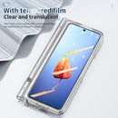 For Samsung Galaxy Z Fold4 Full Body Integrated Electroplating Hinge Phone Case with Pen Slot(Transparent)