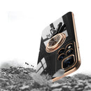 For Xiaomi Redmi Note 11 Pro 4G 6D Plating Astronaut Ring Kickstand Phone Case(Black)