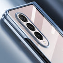 For Samsung Galaxy Z Fold4 Full Body Integrated Electroplating Hinge Phone Case(Blue)