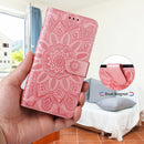 For Samsung Galaxy A23 4G/5G / M23 5G / F23 5G Embossed Sunflower Leather Phone Case(Pink)