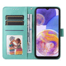 For Samsung Galaxy A23 4G/5G / M23 5G / F23 5G Embossed Sunflower Leather Phone Case(Green)