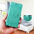 For Samsung Galaxy A23 4G/5G / M23 5G / F23 5G Embossed Sunflower Leather Phone Case(Green)