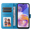 For Samsung Galaxy A23 4G/5G / M23 5G / F23 5G Embossed Sunflower Leather Phone Case(Blue)