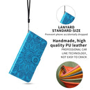 For Samsung Galaxy A23 4G/5G / M23 5G / F23 5G Embossed Sunflower Leather Phone Case(Blue)