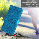 For Samsung Galaxy A23 4G/5G / M23 5G / F23 5G Embossed Sunflower Leather Phone Case(Blue)
