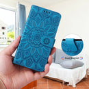 For Samsung Galaxy A23 4G/5G / M23 5G / F23 5G Embossed Sunflower Leather Phone Case(Blue)