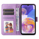 For Samsung Galaxy A23 4G/5G / M23 5G / F23 5G Embossed Sunflower Leather Phone Case(Purple)