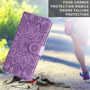 For Samsung Galaxy A23 4G/5G / M23 5G / F23 5G Embossed Sunflower Leather Phone Case(Purple)