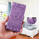 For Samsung Galaxy A23 4G/5G / M23 5G / F23 5G Embossed Sunflower Leather Phone Case(Purple)