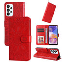 For Samsung Galaxy A23 4G/5G / M23 5G / F23 5G Embossed Sunflower Leather Phone Case(Red)
