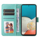 For Samsung Galaxy A73 5G Embossed Sunflower Leather Phone Case(Green)