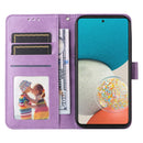 For Samsung Galaxy A73 5G Embossed Sunflower Leather Phone Case(Purple)