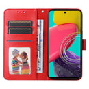 For Samsung Galaxy M53 5G Embossed Sunflower Leather Phone Case(Red)