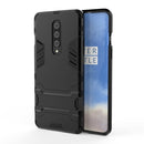 For OnePlus 8 Shockproof PC + TPU Case with Holder(Black)