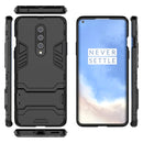 For OnePlus 8 Shockproof PC + TPU Case with Holder(Black)