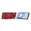 For OnePlus 8 Shockproof PC + TPU Case with Holder(Red)