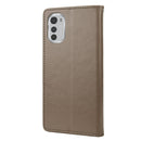 For Motorola Moto E32 Butterfly Flower Pattern Horizontal Flip Leather Phone Case with Card Slot & Holder(Grey)