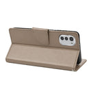 For Motorola Moto E32 Butterfly Flower Pattern Horizontal Flip Leather Phone Case with Card Slot & Holder(Grey)