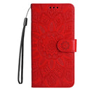 For Honor X7 / Honor Play 30 Embossed Sunflower Leather Phone Case(Red)