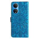 For Honor X7 / Honor Play 30 Embossed Sunflower Leather Phone Case(Blue)