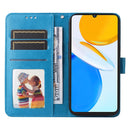 For Honor X7 / Honor Play 30 Embossed Sunflower Leather Phone Case(Blue)