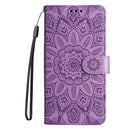 For Honor X7 / Honor Play 30 Embossed Sunflower Leather Phone Case(Purple)