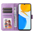 For Honor X7 / Honor Play 30 Embossed Sunflower Leather Phone Case(Purple)
