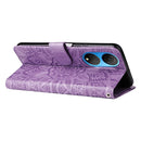 For Honor X7 / Honor Play 30 Embossed Sunflower Leather Phone Case(Purple)