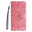 For OPPO A15 / A16K / A16e Embossed Sunflower Leather Phone Case(Rose Gold)