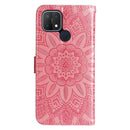 For OPPO A15 / A16K / A16e Embossed Sunflower Leather Phone Case(Rose Gold)