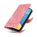 For OPPO A15 / A16K / A16e Embossed Sunflower Leather Phone Case(Rose Gold)