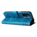 For OPPO A74 5G / A54 5G Embossed Sunflower Leather Phone Case(Blue)