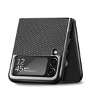 For Samsung Galaxy Z Flip4 5G Cross Pattern Slim PC Protective Phone Case(Black)