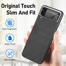 For Samsung Galaxy Z Flip4 5G Cross Pattern Slim PC Protective Phone Case(Black)