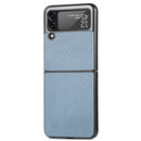 For Samsung Galaxy Z Flip4 5G Cross Pattern Slim PC Protective Phone Case(Blue)