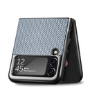 For Samsung Galaxy Z Flip4 5G Cross Pattern Slim PC Protective Phone Case(Blue)