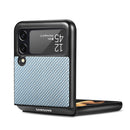 For Samsung Galaxy Z Flip4 5G Cross Pattern Slim PC Protective Phone Case(Blue)
