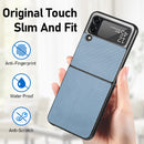 For Samsung Galaxy Z Flip4 5G Cross Pattern Slim PC Protective Phone Case(Blue)